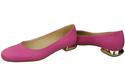 Flache Frauen Schuhe Fuchsie Dekorative Ferse Naturleder 209 ElitaBut