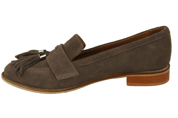 Schuhe Damen Mokassins Naturveloursleder Braun 134 ElitaBut