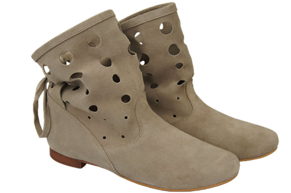 Schuhe Damen-Stiefeletten, natürliches Veloursleder, Beige 160 ElitaBut