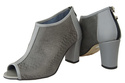 Damenschuhe Peep-Toe-Stiefeletten, Naturleder, Graustufen 957 ElitaBut