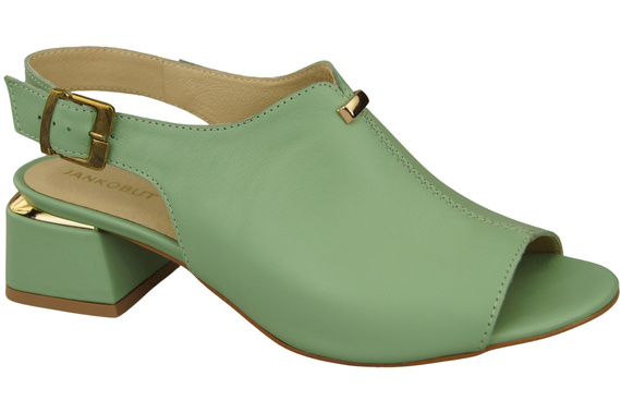 Damenschuhe Sandalen Mint, goldene Schnalle, Naturleder 198 ElitaBut
