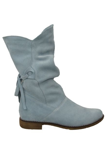 Damen-Winterstiefel, natürliches Veloursleder, Blau 999 von ElitaBut