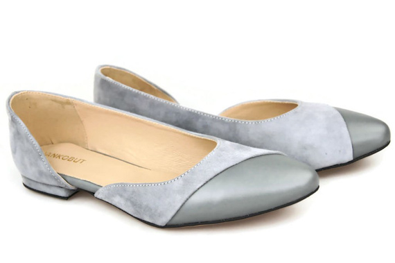 Damenschuhe Ballerinas, Grau, Naturleder, Wildleder, 146 ElitaBut
