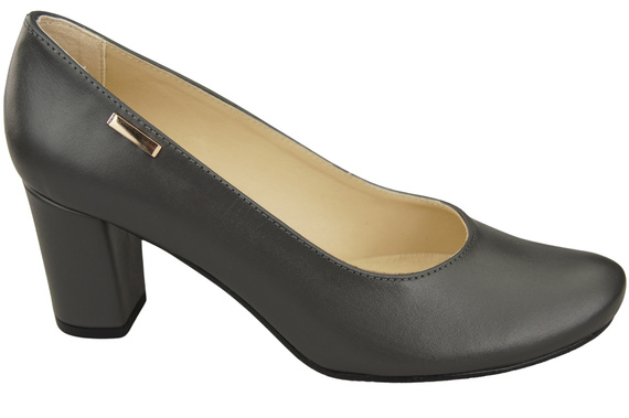 Klassische Damen Graphite Leder Mandel Nase Pumps 201 ElitaBut