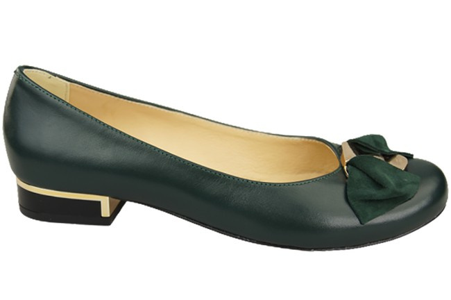 Damen-Ballerinas, Naturleder, Malachit 894 ElitaBut