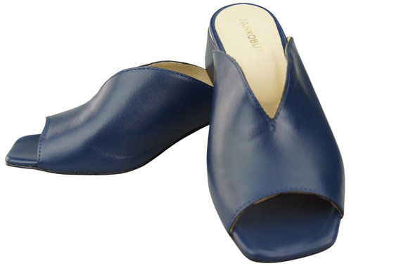Damen Schuhe Absätze Flip Flops Marineblau Naturleder 210 ElitaBut