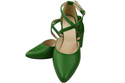 Elegante Grün Ledersandalen mit offener Seite und stabilem Absatz 218 ElitaBut