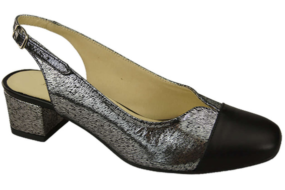 Damenschuhe Sandalen Naturleder 165 Schwarz - Silber ElitaBut