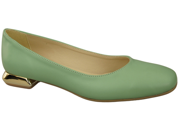 Flache Frauen Schuhe Minze Dekorative Ferse Naturleder 209 ElitaBut