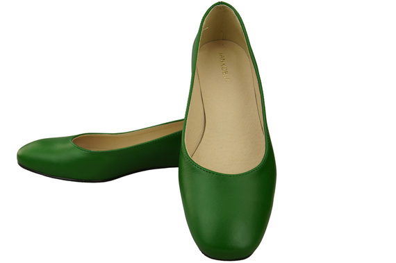 Bequeme Frauen Schuhe Grün Flats Natural Leder 204 ElitaBut