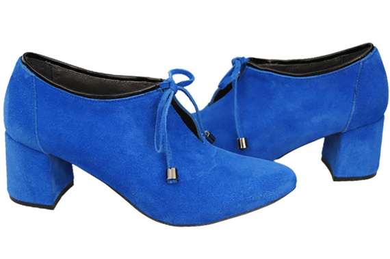 Damenschuhe, Schuhe, Azurblau, Natursamtleder, 183 ElitaBut