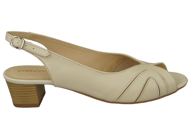 Damenschuhe Sandalen, Naturleder, Beige Ecru 991 ElitaBut