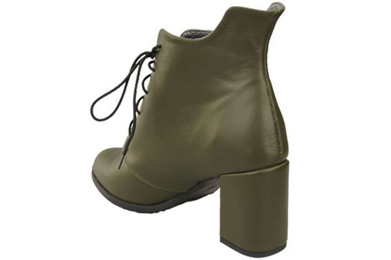 Winter-Schnürstiefel für Damen, Naturleder, Olive 174, von ElitaBut