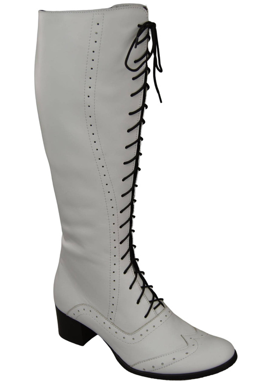 Damenschuhe Schnürstiefel, Naturleder, Weiß 595 ElitaBut