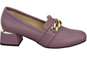 Damenschuhe mit Zierkette Pumps Mokassins Naturleder 193 Lila ElitaBut