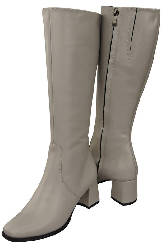 Bequeme Damen Helle Esche Niedrig Absatz Stiefel Naturleder 212 ElitaBut