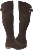Schuhe Damenstiefel Stiefel Overknee-Stiefel, Naturleder, Velours, Schokolade 154 ElitaBut