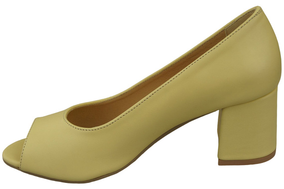 Damenschuhe PEEP TOE Banana Pumps Naturleder mit beschichtetem Absatz 192 ElitaBut