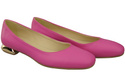 Flache Frauen Schuhe Fuchsie Dekorative Ferse Naturleder 209 ElitaBut