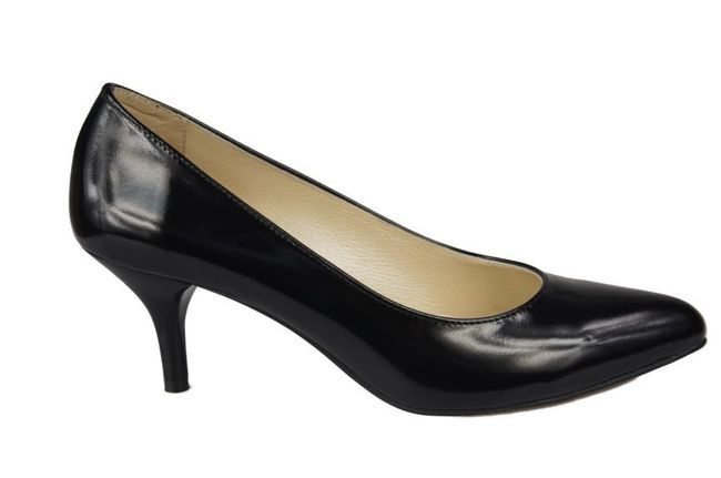 Damenschuhe Pumps 825, Naturleder, Schwarzer Lack ElitaBut