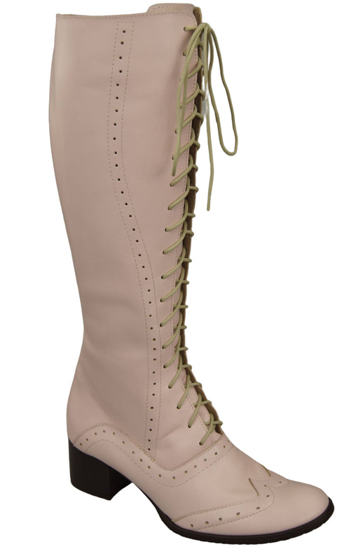 Damenschuhe Schnürstiefel, Naturleder, Puderrosa 595 ElitaBut