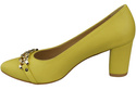 Klassische Frauen Lemon Naturleder Schuhe mit Gold Ornament Kette 200 ElitaBut