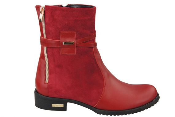 Damenschuhe Stiefel, Naturleder, Rot 885 ElitaBut