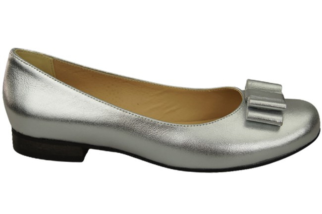 Damen Ballerinas Naturleder Silber 702 ElitaBut