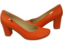 Klassische Damen Orange Leder Mandel Nase Pumps 201 ElitaBut