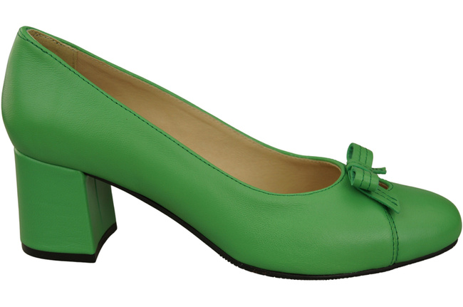 Damen Pumps mit Schleife Limette Naturleder und niedrigem Absatz 203 ElitaBut