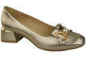 Damenschuhe Pumps mit Fransen verziert, Gold, Naturleder 195 ElitaBut