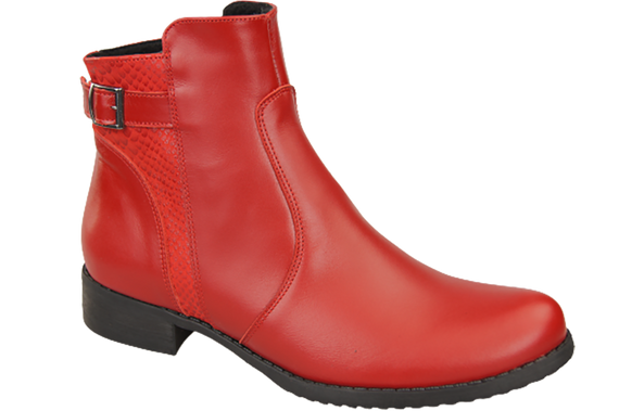 Damen-Winterstiefel, Naturleder, Rot 156 von ElitaBut