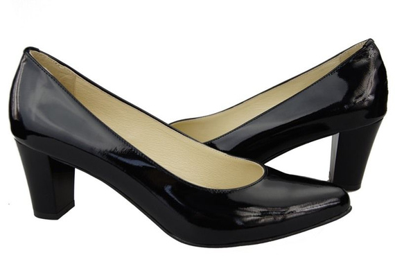 Damenschuhe Pumps Naturleder Schwarzlack 974 ElitaBut