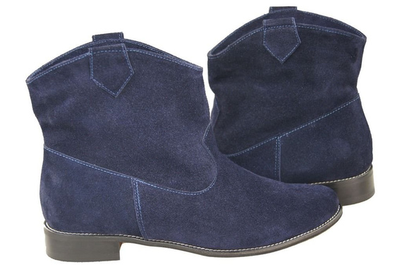 Schuhe Damen-Stiefeletten Frühling / Herbst, natürliches Veloursleder, Marineblau 132 L ElitaBut
