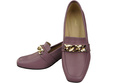 Damenschuhe mit Zierkette Pumps Mokassins Naturleder 193 Lila ElitaBut