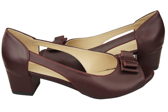 Damenschuhe Burgunderrote Sandalen, Naturleder 145 ElitaBut