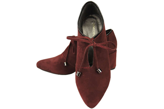 Damenschuhe, Burgunderschuhe, Naturveloursleder 183 ElitaBut