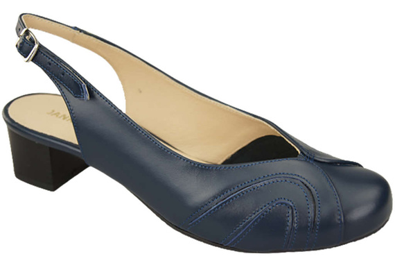 Damenschuhe Sandalen, Naturleder, Marineblau 842 ElitaBut