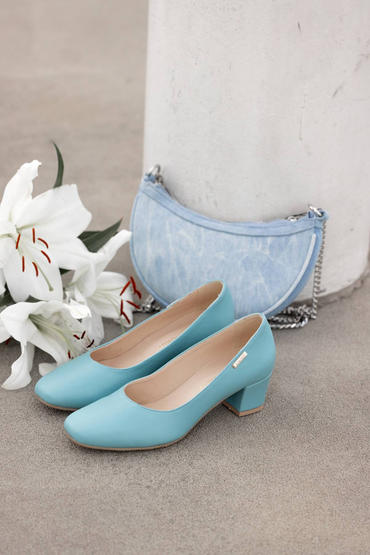 Damenschuhe Pumps Naturleder 172 Türkis ElitaBut