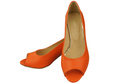 Damenschuhe PEEP TOE Pumps Orange Naturleder mit beschichtetem Absatz 192 ElitaBut