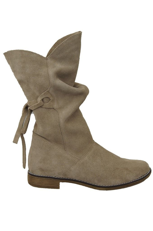 Damenstiefel Frühling / Herbst, Naturveloursleder, Beige 999 L ElitaBut