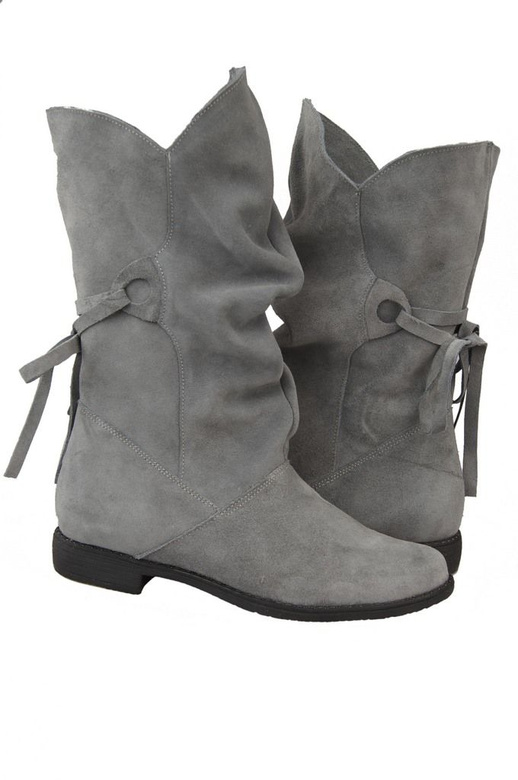 Damenschuhe Frühling / Herbst, natürliches Veloursleder, Grau 999 L ElitaBut