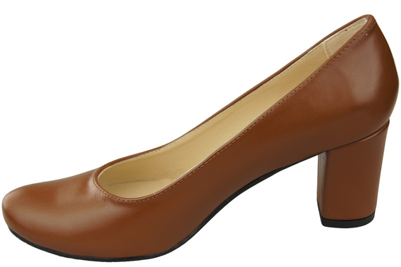 Klassische Damen Braun Leder Mandel Nase Pumps 201 ElitaBut