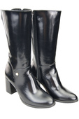 Damen-Halbstiefel, Naturleder, Schwarz, Glänzend 189 ElitaBut