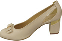 Schuhe Damen Beige Pumps aus Naturleder mit dekorativem Absatz 199 ElitaBut