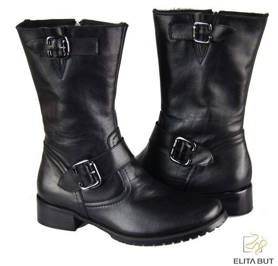Damenstiefel, Naturleder, Schwarz 743 ElitaBut