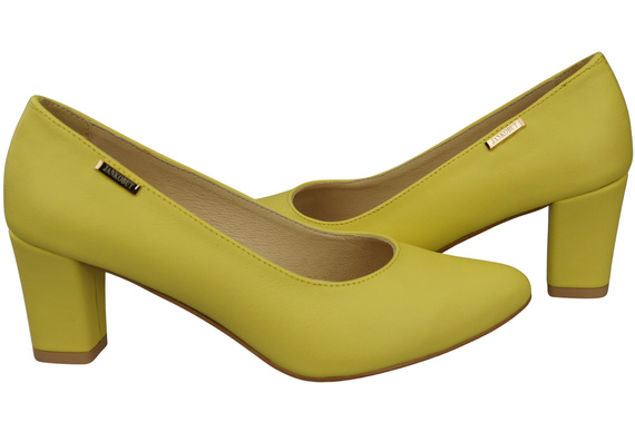 Klassische Glatt Damen Zitrone Naturleder Schuhe 213 ElitaBut