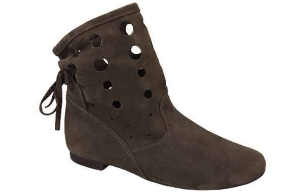 Schuhe Damen-Stiefeletten, natürliches Veloursleder, Braun 160 ElitaBut