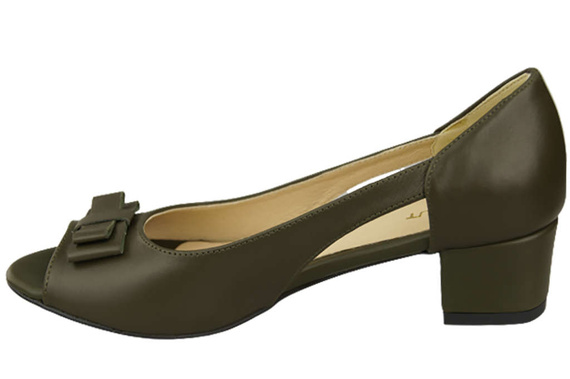 Damenschuhe Olivgrüne Sandalen, Naturleder 145 ElitaBut