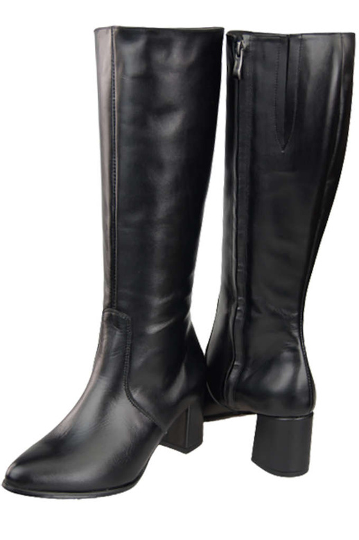 Klassische Damenstiefel, Naturleder, Schwarz 175 ElitaBut